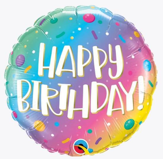 Birthday Ombre Dots & Sprinkles Birthday Balloon