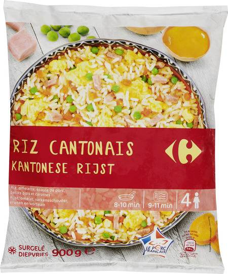Plat cuisiné riz cantonais Carrefour Sensation - le sachet de 900g