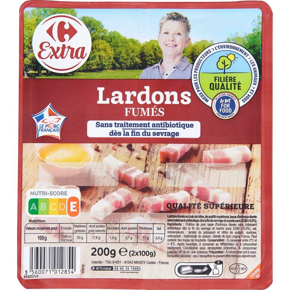 Carrefour - Lardons fumés (2 )