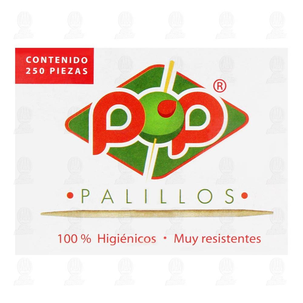 Pop · Palilloos redondos 2 puntas 250 pz caja