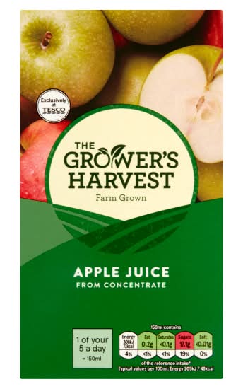 Tesco Apple, The Grower's Harvest Juice From Concentrate (1L)