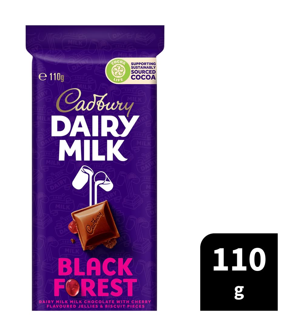 Cadbury Dairy Milk Chocolate Bar, Black Forest (110g)