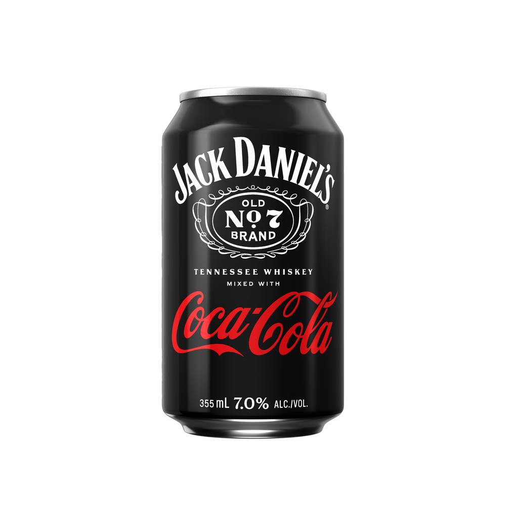 Jack Daniel's Tennessee Whiskey Mixed With Coca Cola Cocktail (4 pack, 12 fl oz)