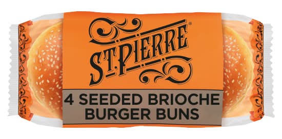 St. Pierre Seeded Brioche Burger Buns (4 pack)