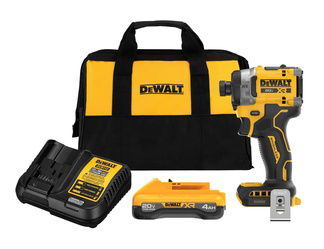 DeWalt 20-volt max 1/4-in Brushless Cordless Impact Driver (Battery Included and Charger Included and Soft Bag included)