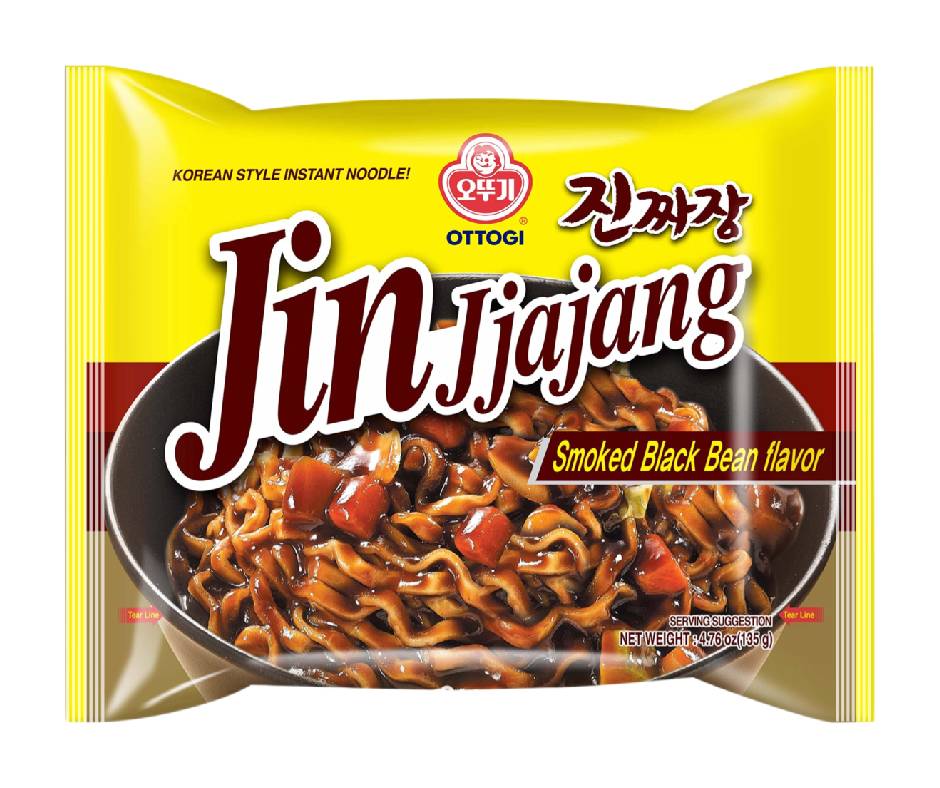 Ottogi Smoked Black Bean, Jin Ramen Jjajang Korean Style Noodle (135g)