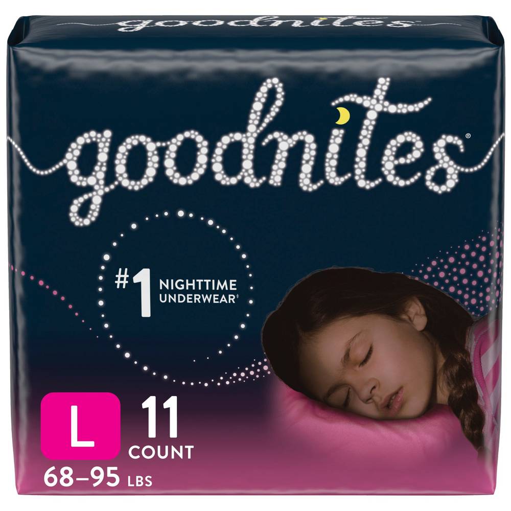 Goodnites Bedtime Bedwetting Underwear, L/XL, 11 CT