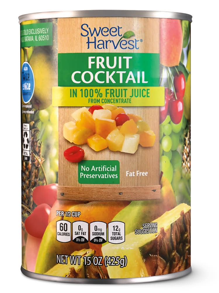 Sweet Harvest Fruit Cocktail in 100% Fruit Juice (15 oz)