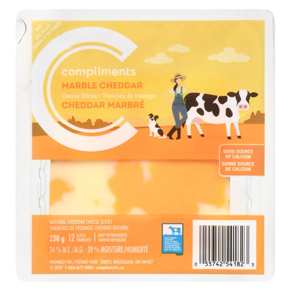 Compliments Marble Cheddar Slices Cheese (230 g)
