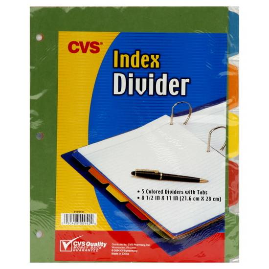 Cvs Index Divider (light green- sky blue-red -yellow-orange)
