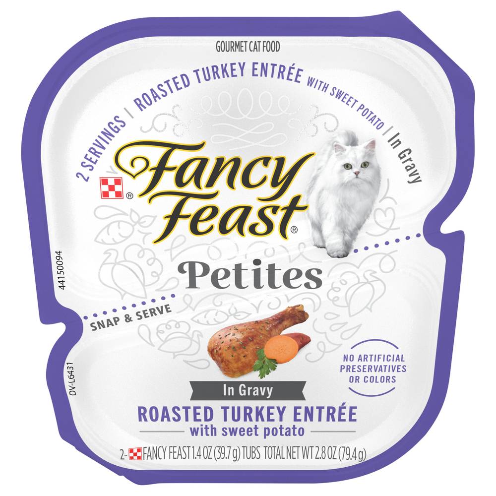 Fancy Feast Petites in Gravy Roasted Turkey Entree With Sweet Potato Cat Food (2 ct)