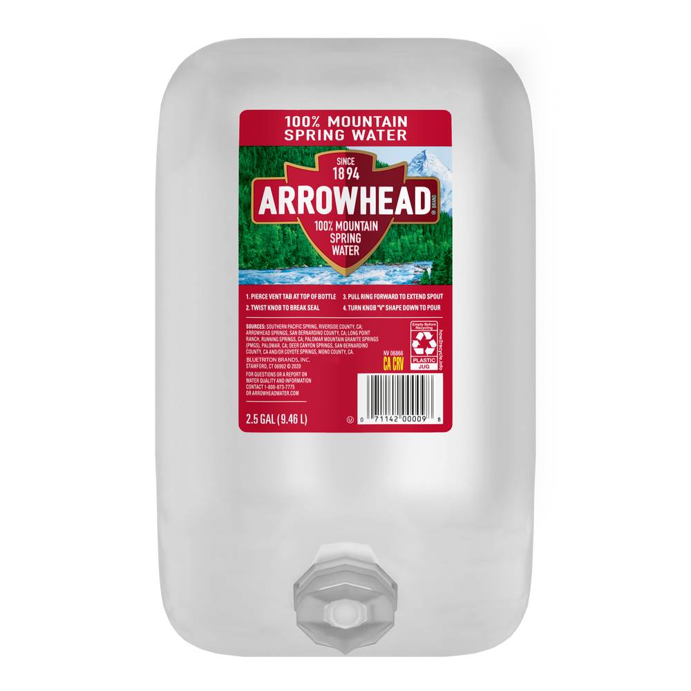 Arrowhead 100% Mountain Spring Water Plastic Jug (2.5 gal)