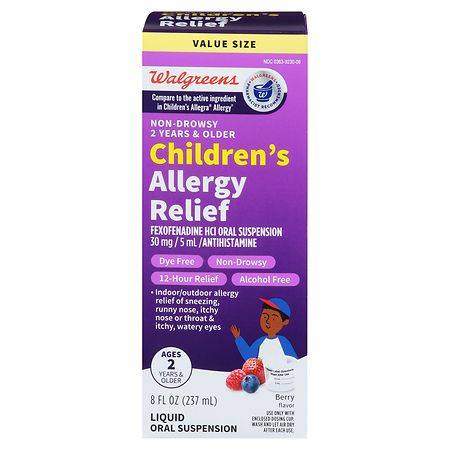 Walgreens Wal-Fex Children's Allergy Liquid Dye-Free Berry