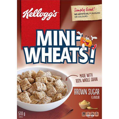 Kellogg's céréales mini-wheats à la cassonade (510 g) - mini wheats cereal brown sugar flavour (510 g)