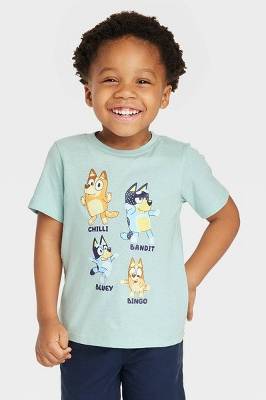 Toddler Boys' Bluey Printed Short Sleeve T-Shirt - Blue 5T