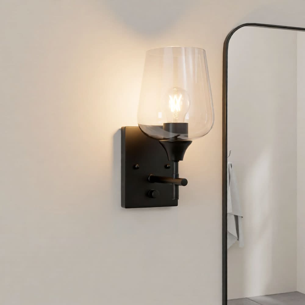 allen + roth Meredith 5.75-in 1 Light Black Modern/contemporary Bathroom Vanity light