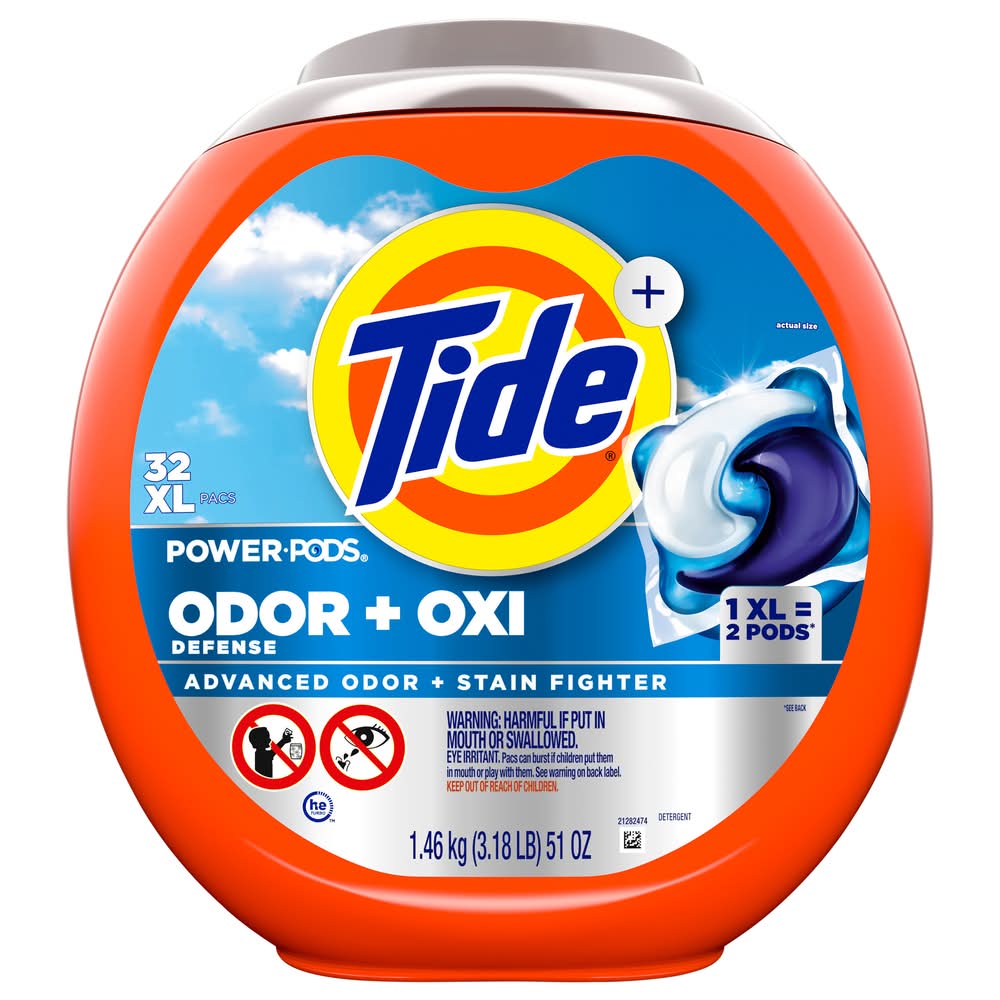 Tide Ultra Oxi Power Pods With Odor Eliminators (2.93 lbs, 32 ct)