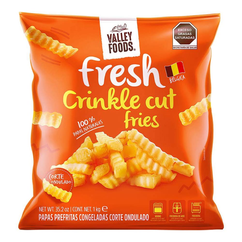 Valley Foods · Papas prefritas corte ondulado (1 kg)