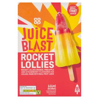 Co-op Rocket Lollies 8 x 58ml (464ml)