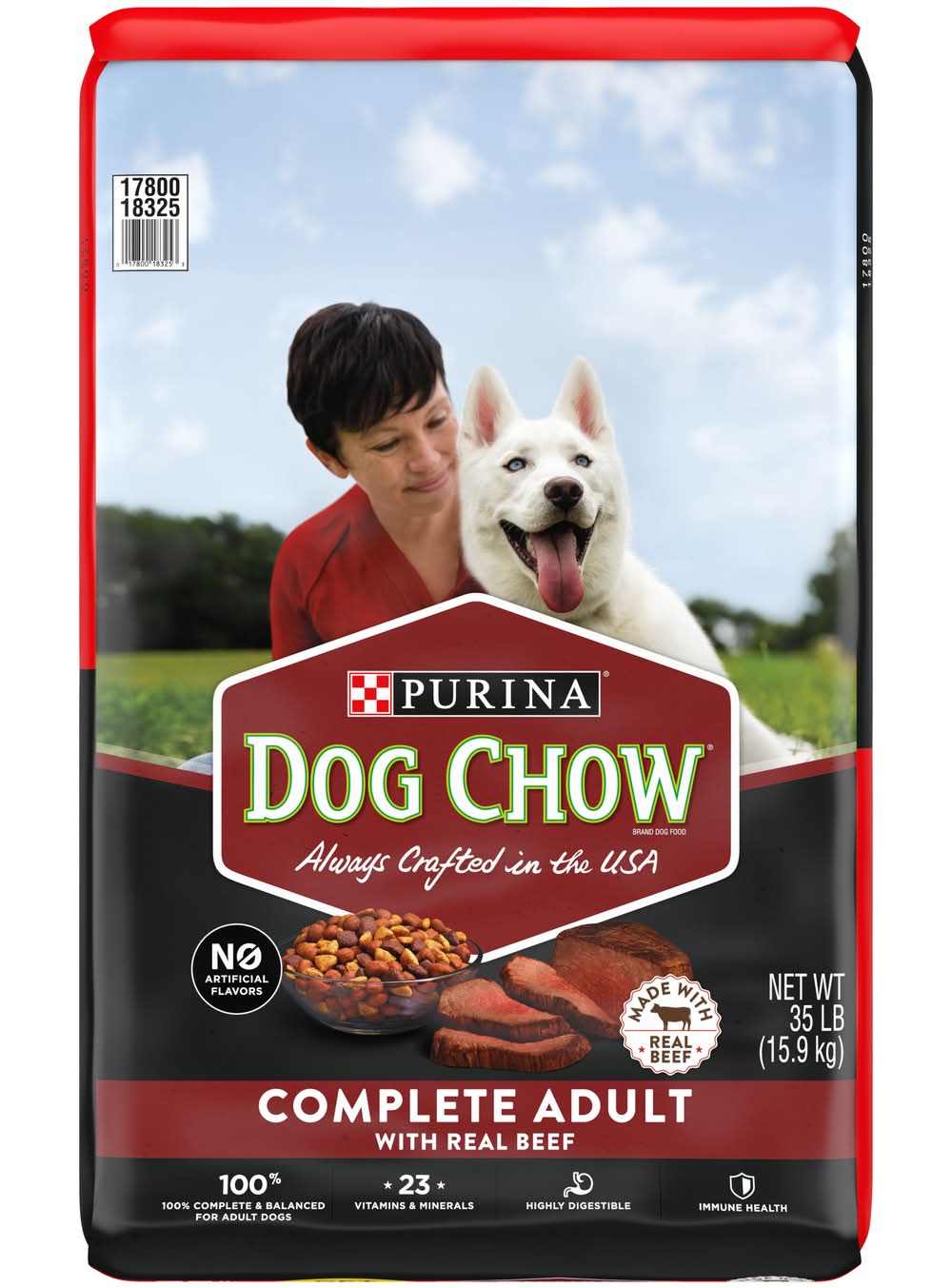 Purina Dog Chow Dry Complete Adult Dog Food, Beef (35 lbs)
