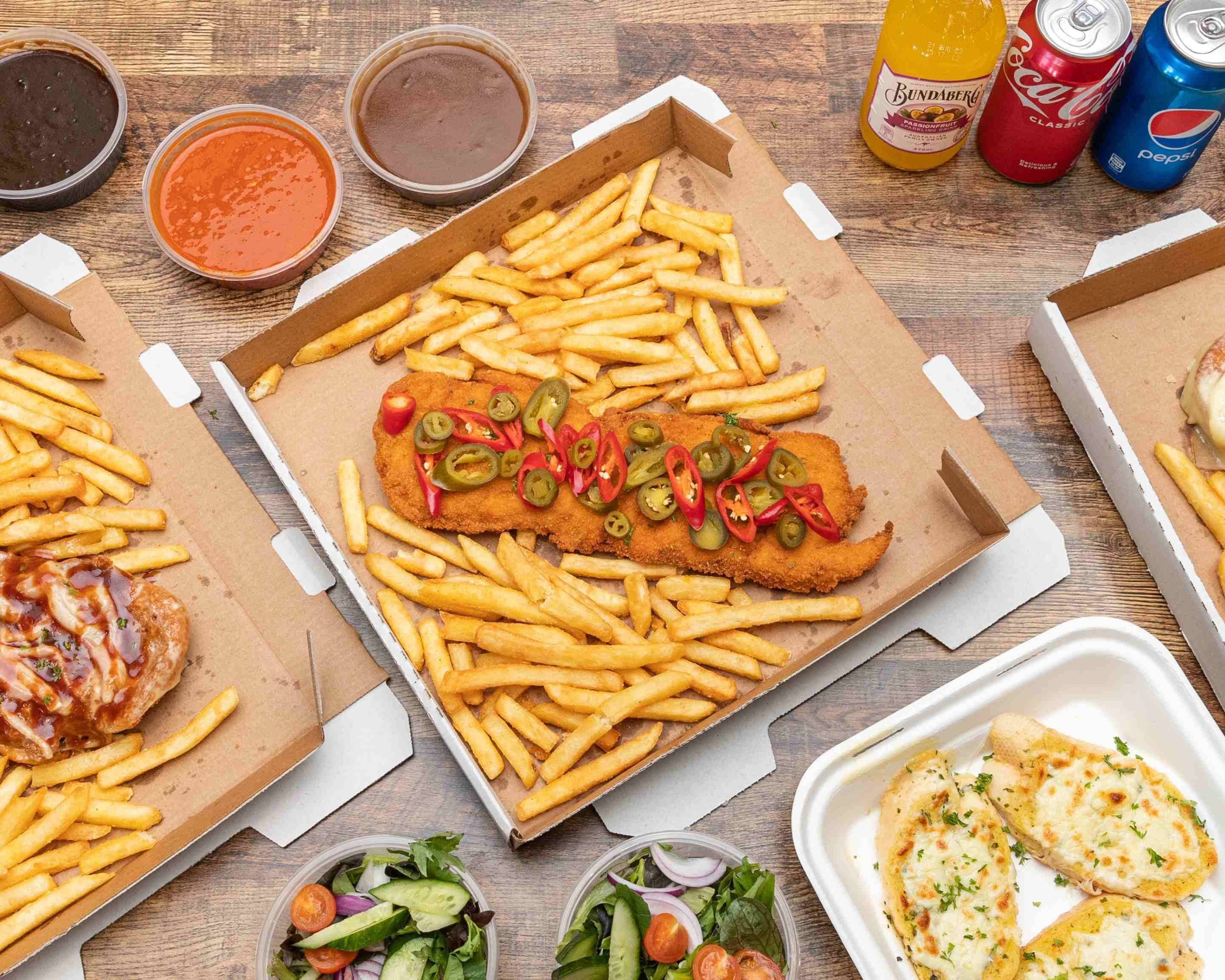 The Schnitzel Box (Smithfield) Restaurant Menu Takeout in Adelaide