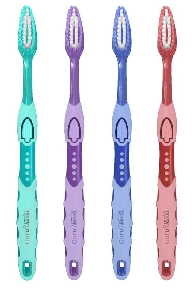 GuruNanda Basics Medium Dew Drop Toothbrushes (2 ct)