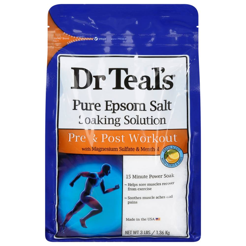 Dr Teal's Pure Epsom Salt Loaking Solution Pre Post Workout