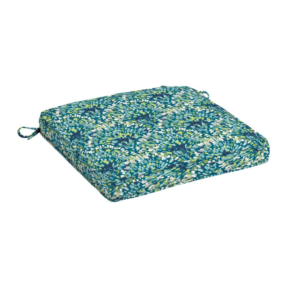 Style Selections 20-in x 20-in Teal Waves Patio Chair Cushion | HN1N417B-9C8