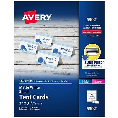Avery Printable Small Tent Cards With Sure Feed Technology Cards
