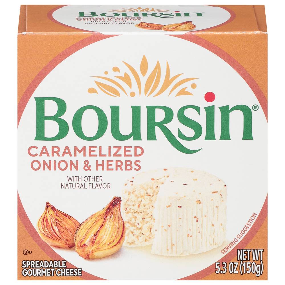 Boursin Caramelized Onion and Herbs Gourmet Cheese, Caramelized Onion-Herbs (5.3 oz)