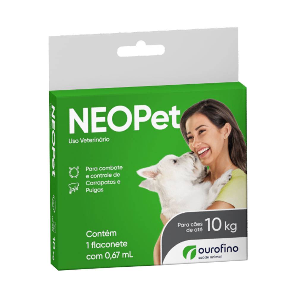 Ourofino · Antipulgas e carrapatos para cães de até 10kg neopet flaconete (700 mg)