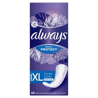 Always Daily Protect Extra Long Panty Liners, Odour Lock, 24 Count