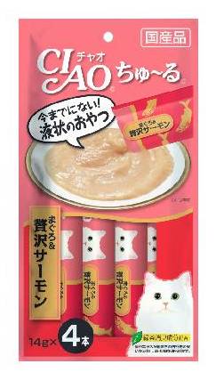 【ciao】啾嚕肉泥-鮪魚+鮭魚14g*4入#20550400