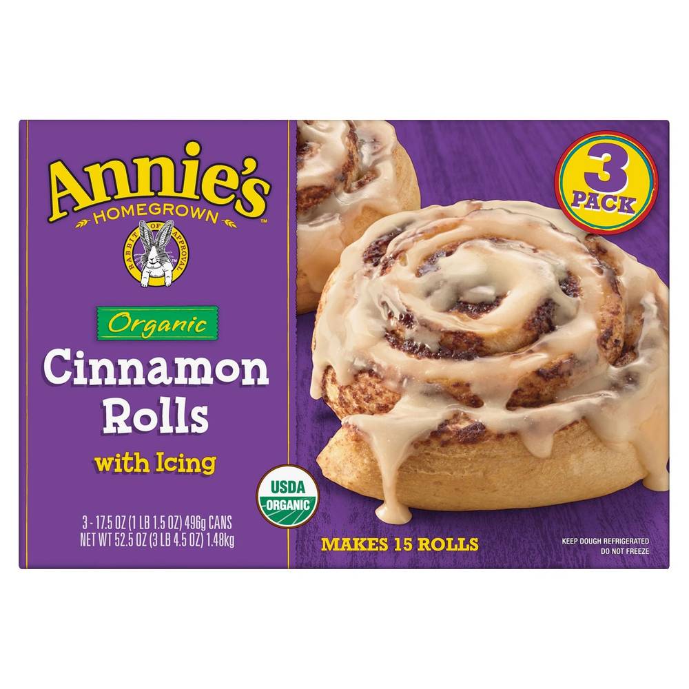 Annie's Organic Cinnamon Rolls, 17.5 oz, 3-count