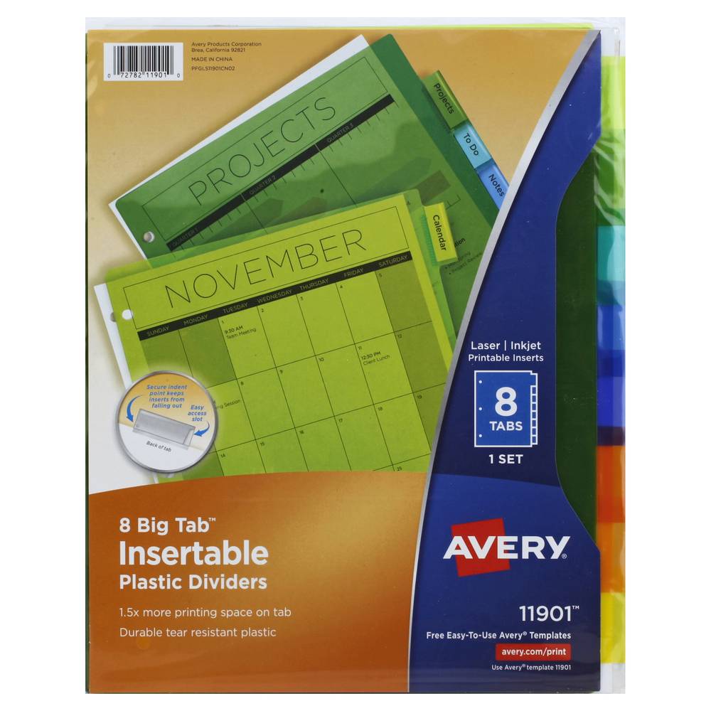 Avery Big Tab Insertable Plastic Dividers