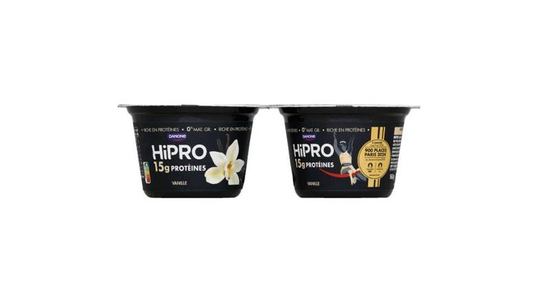 Hipro Yaourt vanille protéiné 0% Les 2 pots de 160g