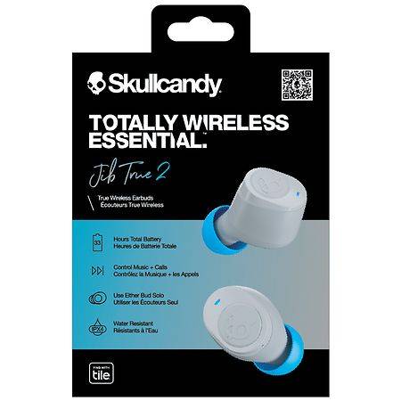 Skullcandy Jib True Wireless Stereo Bluetooth Earbuds, Chill Gray