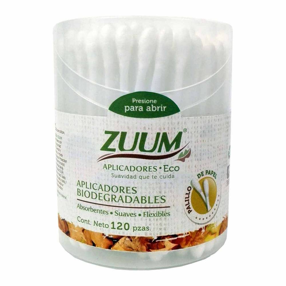 Zuum · Aplicadores eco biodegradables (120 un)