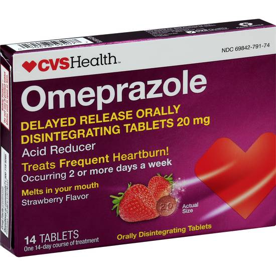 Cvs Health Strawberry Omeprazole Delayed Release Acid Reducer (14 ct)