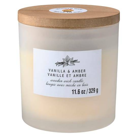 Vanilla & Amber Wooden Wick Jar Candle By Ashland