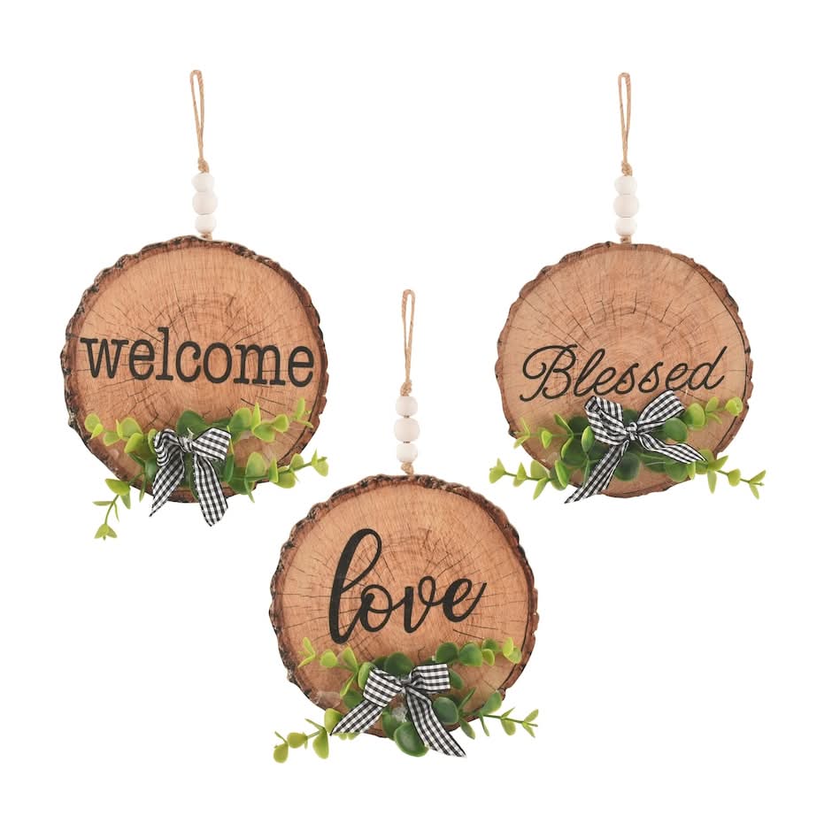 Round Wooden Plaque Decor, 1-ct.