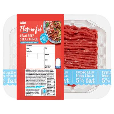 ASDA Flavourful Lean Beef Steak Mince (Typically Less Than 5% Fat)