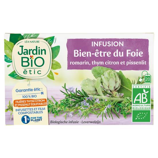 Jardin Bio Etic - Infusion bien-être du foie bio ( 20 pièce)