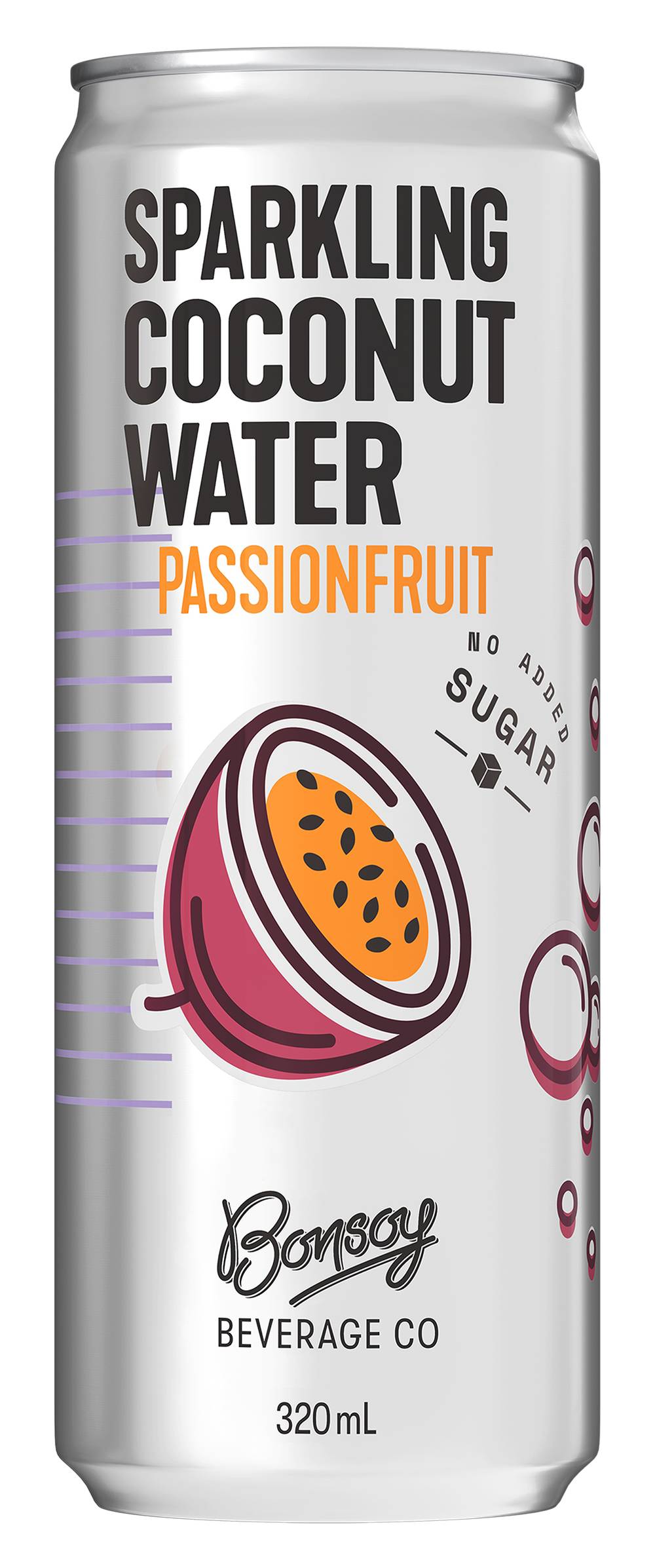 Bonsoy Beverage Co. Sparkling Coconut Water, Passion Fruit (320mL)
