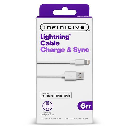 Infinitive USB-A to Lightning PVC Cable 6ft - 1.0 ea