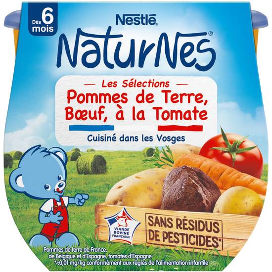 Nestlé - Naturnes plat bébé aux pommes de terre et bœuf à la tomate dès 6 mois