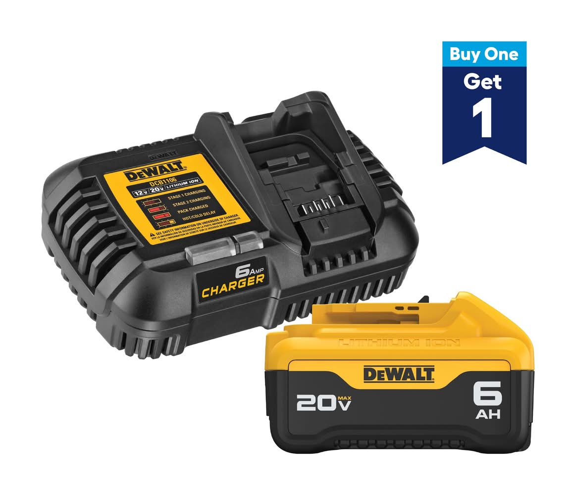 DEWALT 20 -Volt 1 -Pack Battery and Charger ( 6 Ah Lithium-ion )