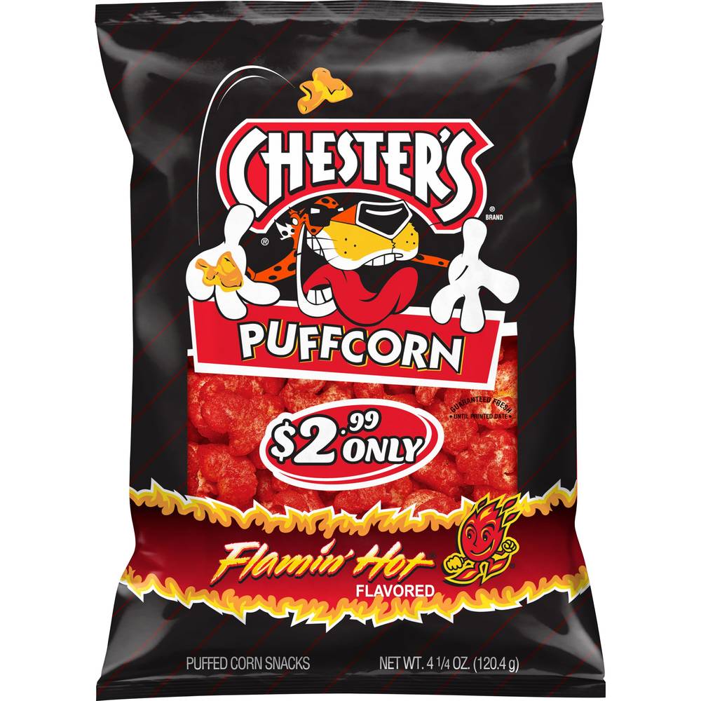 Chester's Puffed Corn Snacks (flamin hot)