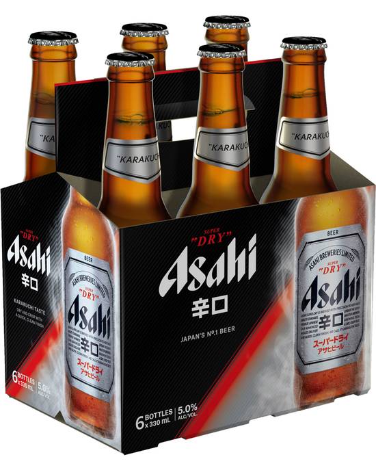 Asahi Super Dry Lager Bottle 6x330ml