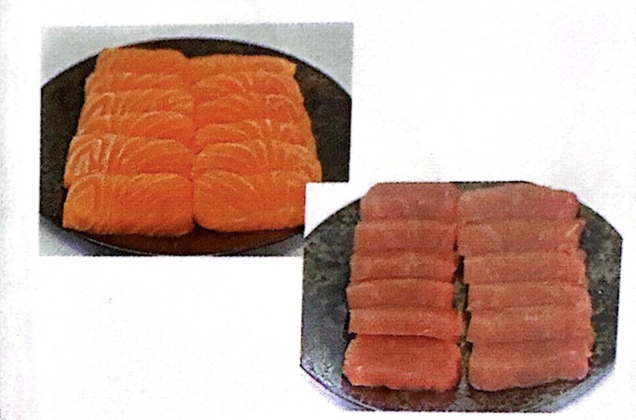 136- Sashimi saumon grillé + thon grillé + Riz vinaigré